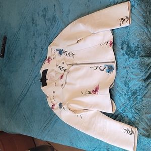 Candie's, white pu leather, size L.